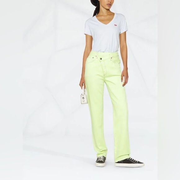 Agolde Criss-Cross Straight-Leg Jeans parakeet size 26 - Picture 3 of 5